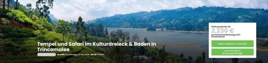 Tempel und Safari im Kulturdreieck & Baden in Trincomalee