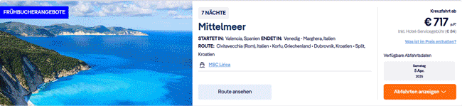 MSC Summer 2025 Angebote