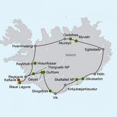 Island Ringstrasse Karte