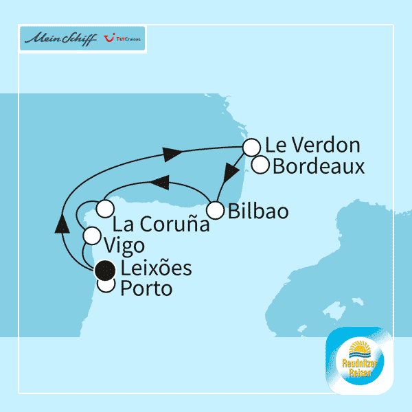 Atlantikküste mit Portugal und Spanien – ab/bis Leixões